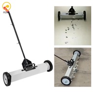 Magnet Pickup Lawn Sweeper Iron Chip Collector Cart Workshop Iron Debris Cleaner Extendable with Whe
