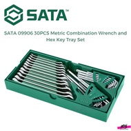 SATA 09906 30PCS Metric Combination Wrench and Hex Key Tray Set