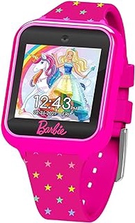 Barbie Kids' Touch-Screen Smartwatch, Built in Selfie-Camera, Easy-to-Buckle Strap, Pink Smart Watch - Model: BDT4069AZ, pink, Modern