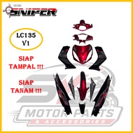 [FULL TANAM ] SNIPER COVERSET LC LC135 V1 EXCITER RC RED BLACK / HITAM MERAH EXCITER RC
