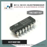 NOR Gate, 4000/14000/40000 Series, 4-Func, 2-Input, CMOS, PDIP14 [HCF4001BE]