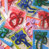 GANTUNGAN MAD CLUB Bow Crochet Keychain Ribbon Crochet Keychain/