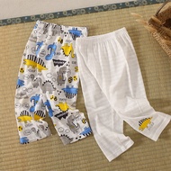 Quần Ngủ Trẻ Em Cotton Nguyên Chất Mùa Hè Chống Muỗi Cho Bé Trai Quần Dài Mặc Nhà Thoáng Khí Thoải M