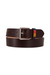 Paul Smith Brown Leather Belt with Multi-color Detail 男裝皮帶