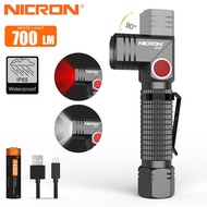 NICRON Flashlight B74T Dual Red lighting and White lighting 90 Degree Twist LED light With Rotary Cl