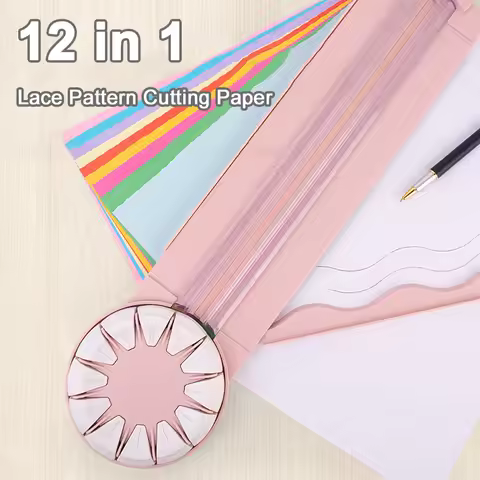 12 in 1 Rotary Paper Trimmer 360° Rotating Head Multi-Functional Cutting Tool Portable Paper Cutter 