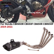 For Honda CB650F CB650R CBR650 CBR650F 2014-2022 Motorcycle Exhaust Full System Front Mid Link Pipe Escape 51mm Moto Muf