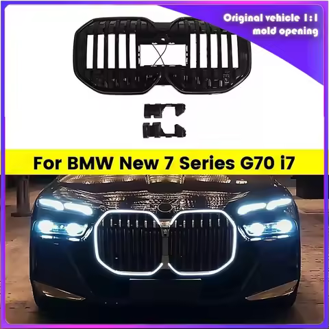 Car LED Light Luminous Grille For BMW New 7 Series G70 i7 Bright Black Kidney Front Grill Grid M Spo