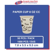 Paper Cup 8 Oz CC - 8 Oz CC Hot Drink Paper Cup Without Lid