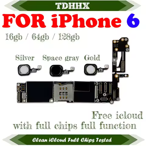 Working Mainboard For iPhone 6 With Touch ID Fingerprint Full Chips Motherboard 16G 64G 128GB Logic
