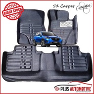 Mazda CX5 CX-5 2012 2013 2014 2015 2016 5d Customized Fit PU Leather Car Carpet Floor Mat (Black Lining)