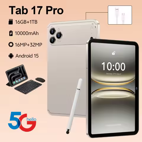 2026 New Original Tab 17 Pro Tablet 10.1inch HD 4K Android 15 16GB+1T 10000mAh 5G Dual SIM WiFi GPS 