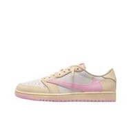 รองเท้า Jordan *  Air Jordan 1 Low OG Shy Pink Reverse Swoosh รุ่นพิเศษ: รองเท้าผ้าใบสไตล์สปอร์ตลำลอ