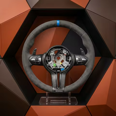 Custom Round Alcantara Steering Wheel for BMW F40 F44 M3 M4 F90 F10 F30 M5 M3