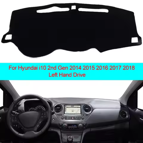2 Layers Car Inner Dashboard Cover Dash Mat Carpet Cape for Hyundai i10 2nd Generation 20142015 2016