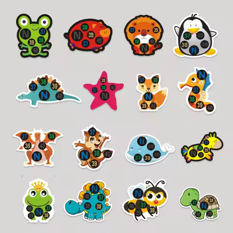 AiQUE Random 10pcs Batch Kids Forehead Thermometer Strips Cartoon Fever Temperature Sticker Stick Fe