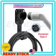 【B196 READY STOCK】EV Charger Cable Holder For Type 2 EV Charger Gun Head Socket Holder Wall Mounted 