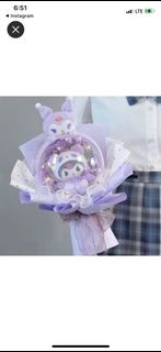 現貨 ‼️‼️乾花滿天星花束+ Kuromi +袋 +LED燈 情人節禮物 告白 花束 番梘花 520花束 滿天星 勿忘我 母親節花束 母親節禮物 情人節禮物 520花束 告白 賞月 聖誕節 聖誕花束