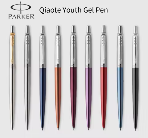 Parker Jotter Brushed Gold Gel Pen, Press High-end Business Metal Signature Pen, Men's Gift Pen