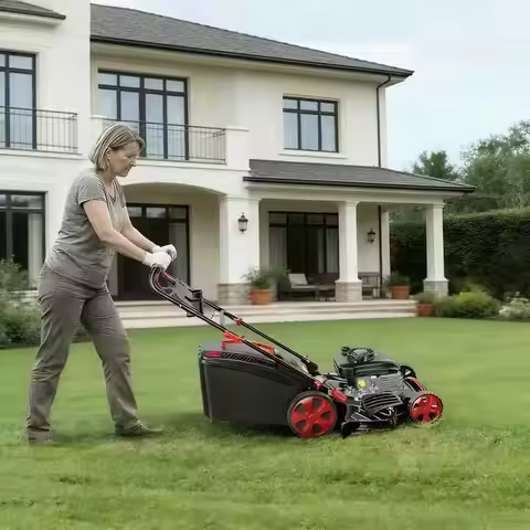 201cc 4-Stroke Gas Hand Push Lawn Mower, Gas Self-Propelled Lawn mower, 21-Inch Steel Deck, 3-in-1 B