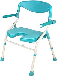 Foldable Shower Chair With Arms And Back For Inside Shower Height Adjustable Elderly Bathroom Bath Chair With Seat Cushion And Non-Slip Foot Mat,Load Capacity 220 Lbs