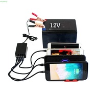 cucryaa 12 24V to 5V USB Power Adapter With  Clip USB Charger For Cellphone 4 USB