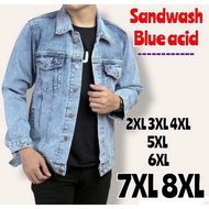 Sanwash Men's Jeans Jacket Large blackSnow jumbo Jeans Jacket 6XL/7XL/8XL 10XL