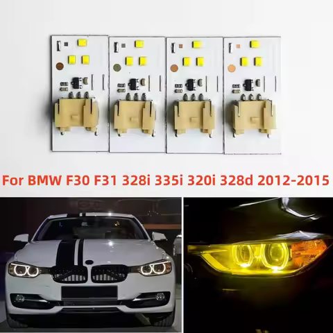 Yellow Angel Eyes Xenon DRL Boards For BMW F30 F31 328i 335i 320i 328d 2012-2015 Headlight Daytime R