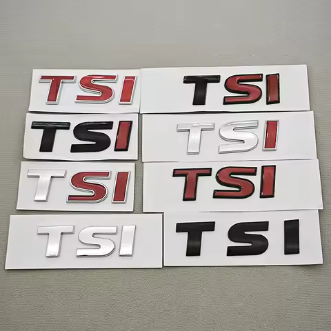3D ABS Car Sstyling Logo TSI Rear Trunk Tail Badge Emblem Decals For Volkswange Golf GTI R Tiguan Ar