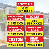 Banner Printing ( RUMAH UNTUK SEWA/BELI ), (HOUSE FOR SALE), (SEWA BILIK), etc