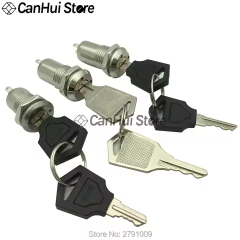 1Pcs 12mm Electronic Key Switch ON OFF Lock Switch Phone Lock Security Power Switch 12*29/23mm S1203