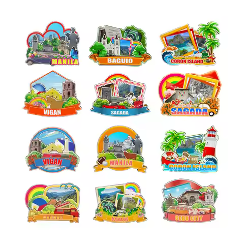 Decorative Magnets for Cebu Banaue Vigan Manila Sagada Coron Baguio Philippines City Landmark Souven