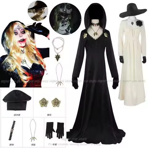 Resident Village Cosplay Evil Bela Lady Dimitrescu Fantasy Costume Ada Wong Ashley Disguise Women Fe