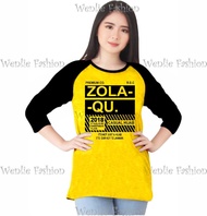 Kaos Atasan Wanita Lengan 3/4 / Kaos Wanita SABLON ZALAQU 3 / Kaos Cewek/ Kaos Oblong/ Baju Kaos Tsh