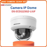 Camera IP Dome HIKVISION DS-2CD1123G2-LIUF 2MP đèn kép30mTích hợp Microphát hiện người phương tiện-K
