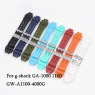 TPU Watch Strap For Casio g-shock GA-1000 1100 GW-A1100-4000G Replace Wrist Band Stainless Steel Buckle Accessories