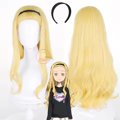 Anime Takopi's Original Sin Marina Kirarazaka Cosplay Wig Yellow Long Hair Hairband Halloween Party 