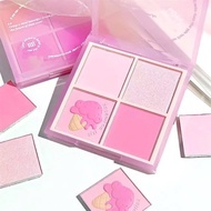 Xixi 4 Colors Eyeshadow Four Color Eyeshadow Palette 2in1 Blush and Eye Shadow Nature Eye Shadow