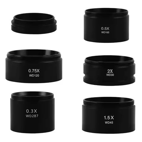 0.3X 0.5X 0.7X 0.75X 1X 1.5X 2X 48mm Thread WD160 Trinocular Binocular Stereo Microscope Auxiliary O
