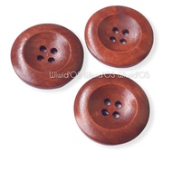 (5 pcs) 3 cm ROUND WOODEN BUTTONS KKY027