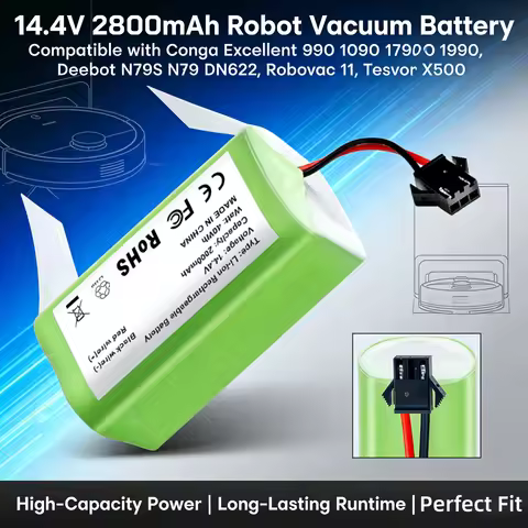 Premium 2800mAh Li-ion Replacement Battery Compatible with Lefant M210b/M501A/M520 &OKP K2 Robot Vac