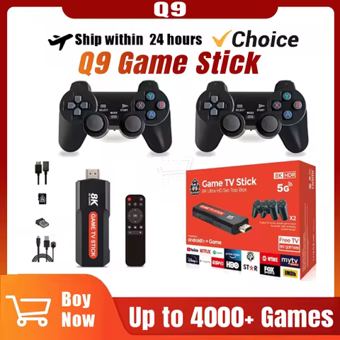 8K Q9 USB 2.0 Dual System Game Stick 10000+ Games Retro Video Games Console with Wireless Controller