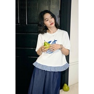 C0200 Loose T-shirt with pear pattern - Natsushi