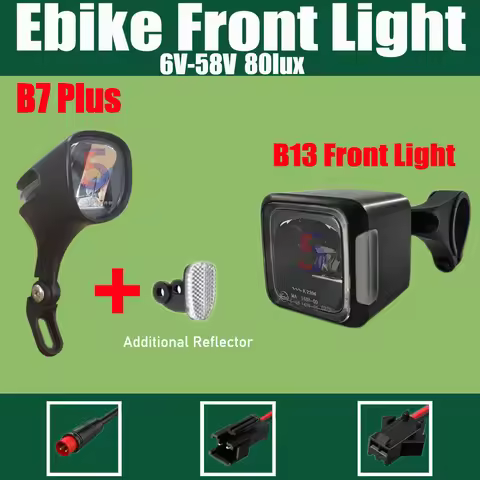 Ebike Powerful Front Light 6-58V+Julet 2Pins WP Plug 80 Lux/100 Lux Front /Rear Lamp LED Bicycle Ele