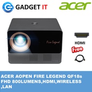 ACER AOPEN FIRE LEGEND QF18s FHD 800LUMENS,HDMI,WIRELESS ,LAN PROJECTOR  (FREE HDMI CABLE)