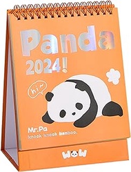 2024 Mini Desk Calendar School Home Office Decor Cute Panda Calendar 7.3" x 5.5" - Orange (Nov. 2023 to Dec. 2024)
