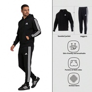 Men's Tracksuit: M 3S FL FZ HD Knitted Hooded Fleece Sweatshirt + M 3S FL TC PT Knitted Fleece-Lined