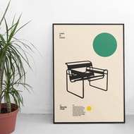 Home Decor Canvas Poster Picture Wassily Chair Marcel Breuer Minimal Furniture Bauhaus Design Artwor