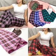 COD☑️ Checkered Cotton Pajama Pants For Women SleepWear
