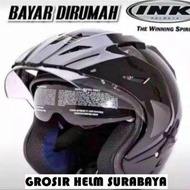 HELM INK DOUBLE VISOR HITAM METALIK SNI MERK BMT PAKING KARDUS